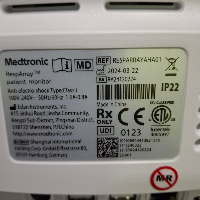 Medtronic RespArray Patient Monitor w/ Quick Start Kit and Wall Mount