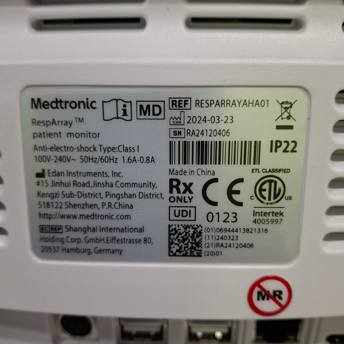 Medtronic RespArray Patient Monitor w/ Quick Start Kit and Wall Mount