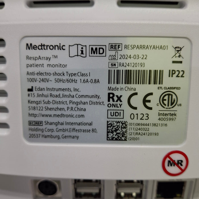 Medtronic RespArray Patient Monitor w/ Quick Start Kit and Wall Mount