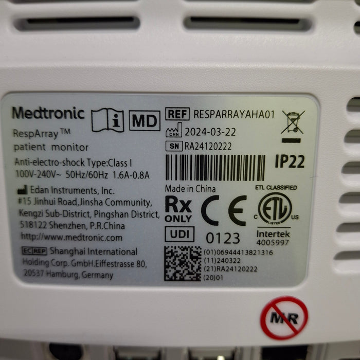 Medtronic RespArray Patient Monitor w/ Quick Start Kit and Wall Mount