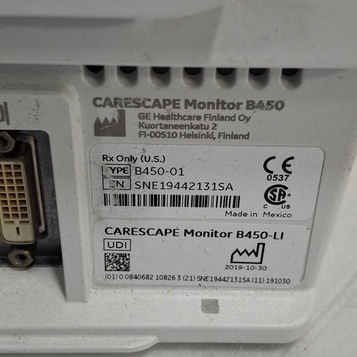 GE Healthcare Carescape B450 Critical Care Patient Monitor