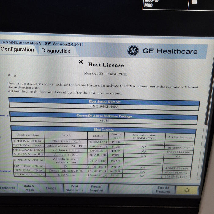 GE Healthcare Carescape B450 Critical Care Patient Monitor