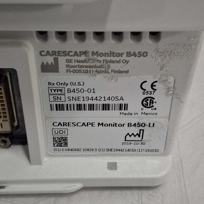 GE Healthcare Carescape B450 Critical Care Patient Monitor