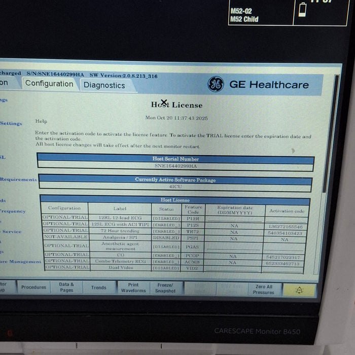 GE Healthcare Carescape B450 Critical Care Patient Monitor
