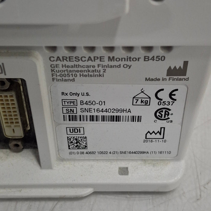 GE Healthcare Carescape B450 Critical Care Patient Monitor