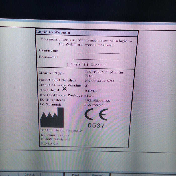 GE Healthcare Carescape B450 Critical Care Patient Monitor