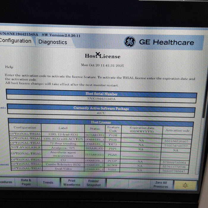 GE Healthcare Carescape B450 Critical Care Patient Monitor