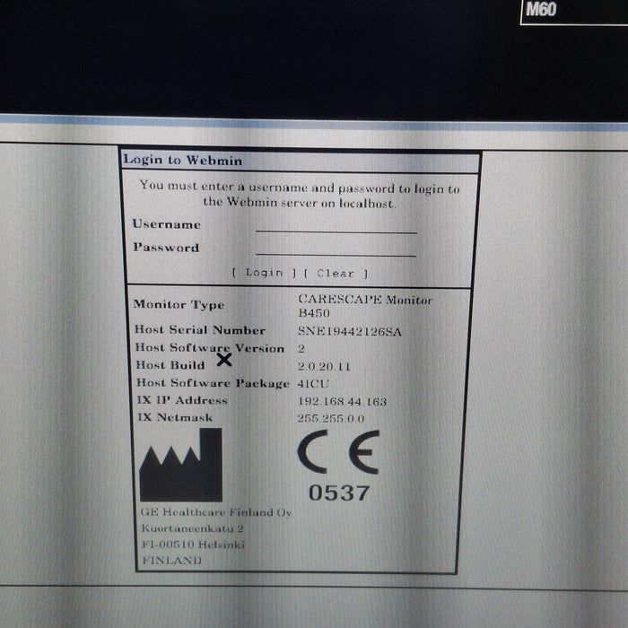 GE Healthcare Carescape B450 Critical Care Patient Monitor