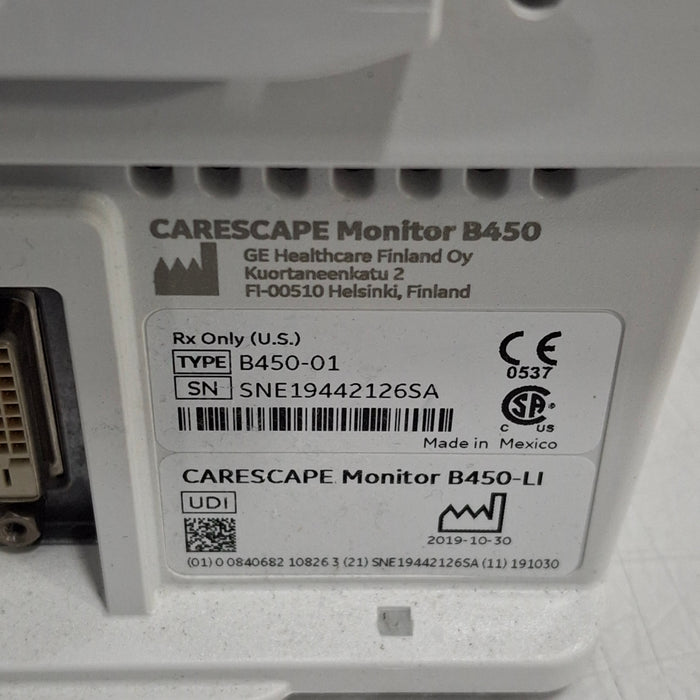 GE Healthcare Carescape B450 Critical Care Patient Monitor