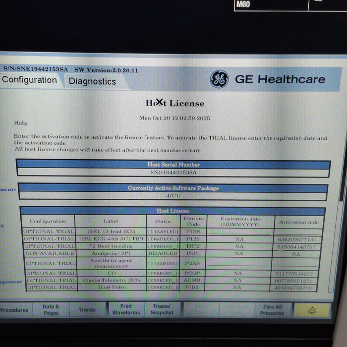 GE Healthcare Carescape B450 Critical Care Patient Monitor