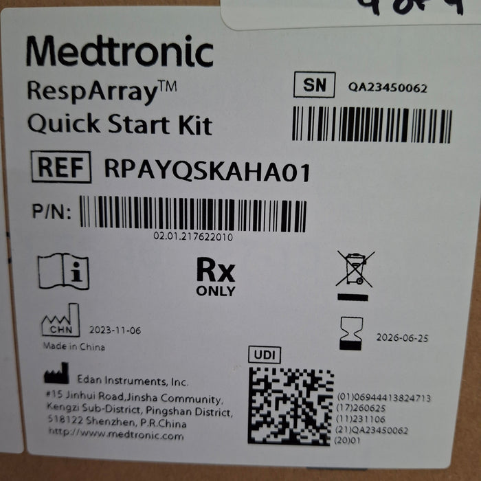 Medtronic RespArray Patient Monitor w/ Quick Start Kit and Wall Mount