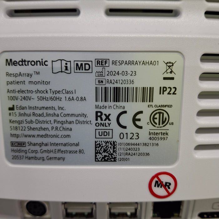 Medtronic RespArray Patient Monitor w/ Quick Start Kit and Wall Mount
