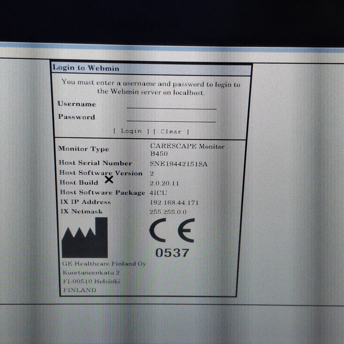 GE Healthcare Carescape B450 Critical Care Patient Monitor