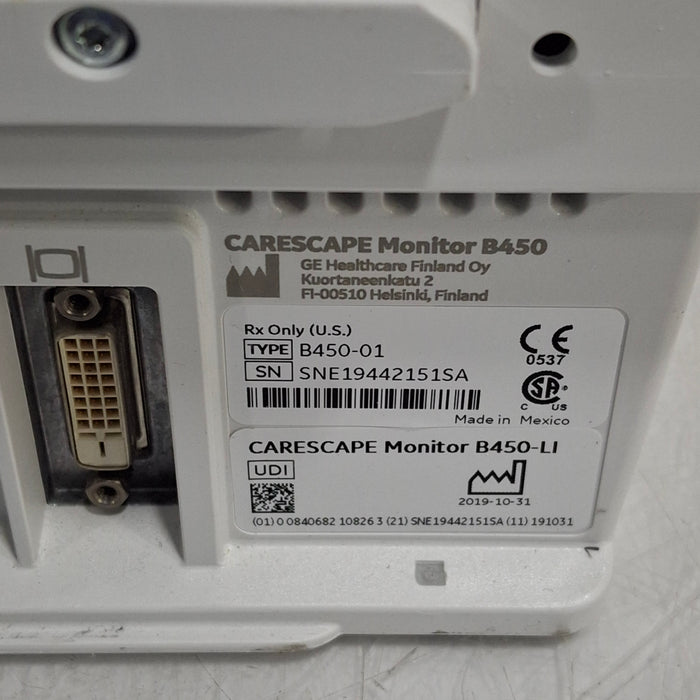 GE Healthcare Carescape B450 Critical Care Patient Monitor