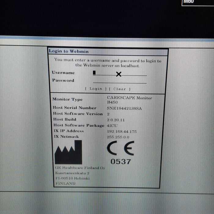 GE Healthcare Carescape B450 Critical Care Patient Monitor