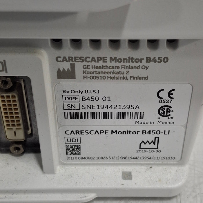 GE Healthcare Carescape B450 Critical Care Patient Monitor