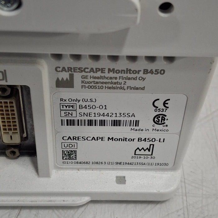 GE Healthcare Carescape B450 Critical Care Patient Monitor