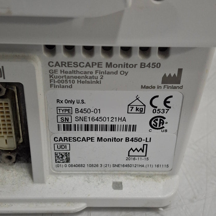 GE Healthcare Carescape B450 Critical Care Patient Monitor