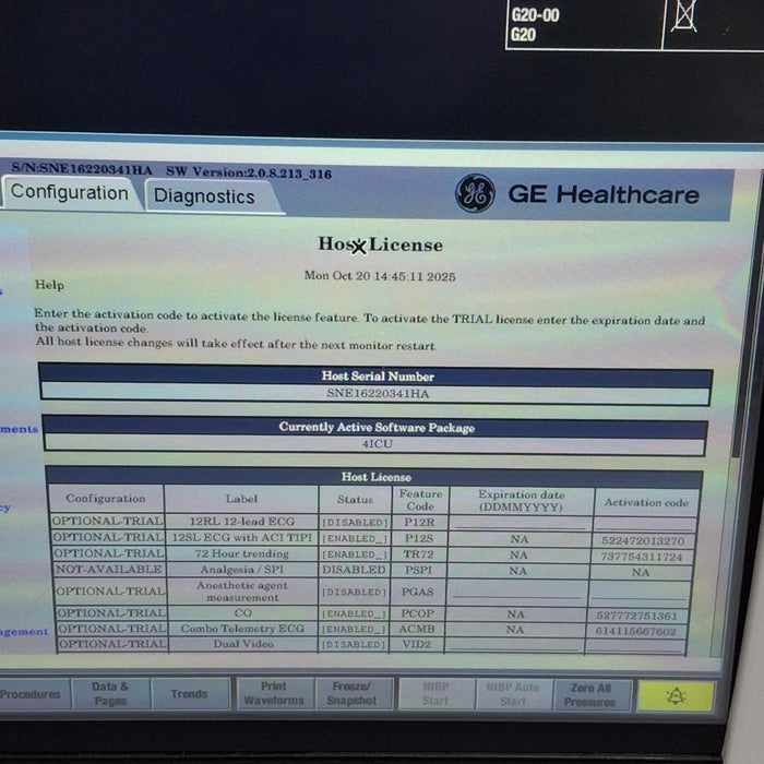 GE Healthcare Carescape B450 Critical Care Patient Monitor