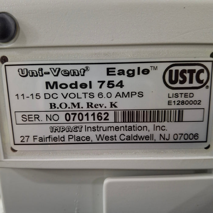 Impact Instrumentation Inc. Uni-Vent 754 Portable Ventilator