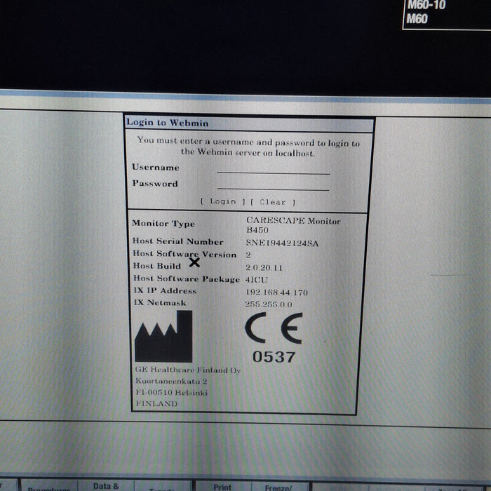 GE Healthcare Carescape B450 Critical Care Patient Monitor