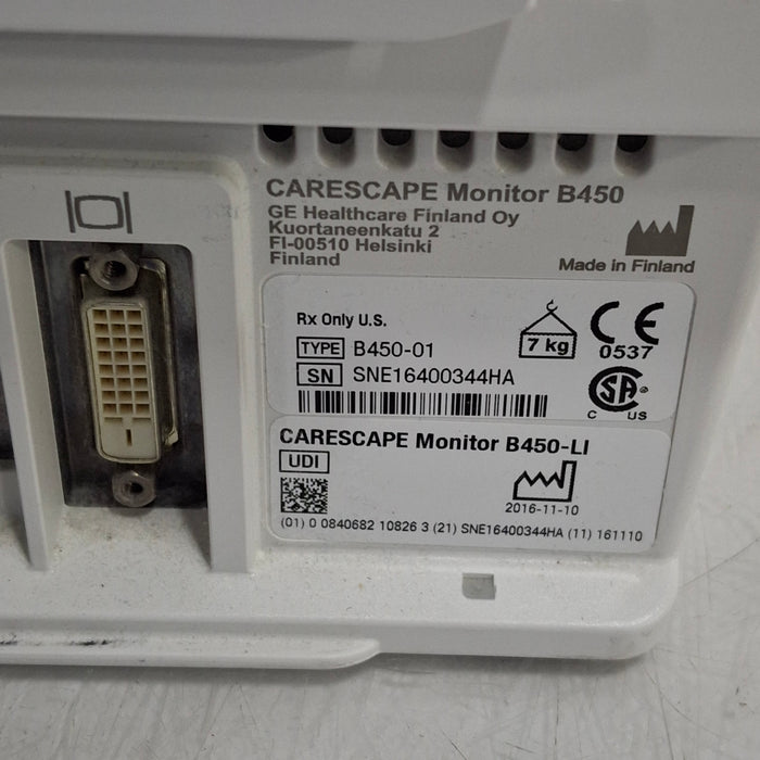 GE Healthcare Carescape B450 Critical Care Patient Monitor