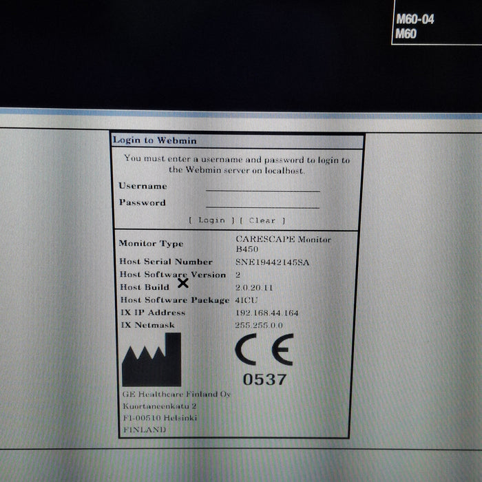 GE Healthcare Carescape B450 Critical Care Patient Monitor