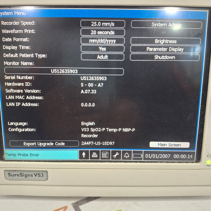Philips Suresigns VS3 Vital Signs Monitor