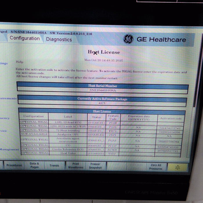 GE Healthcare Carescape B450 Critical Care Patient Monitor