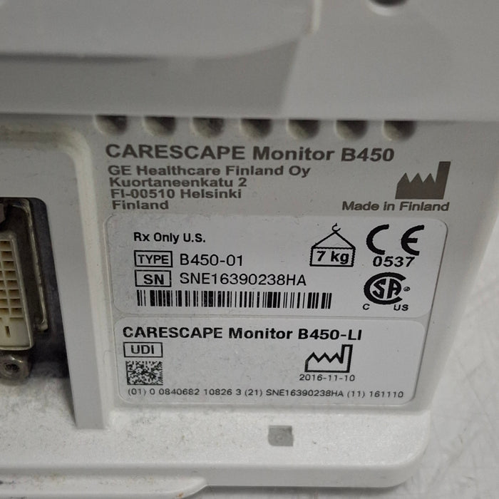 GE Healthcare Carescape B450 Critical Care Patient Monitor