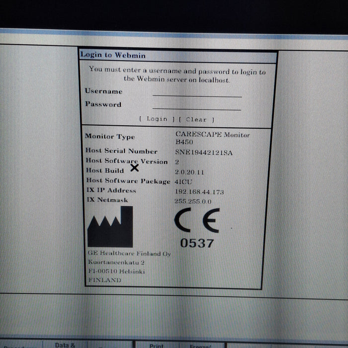 GE Healthcare Carescape B450 Critical Care Patient Monitor