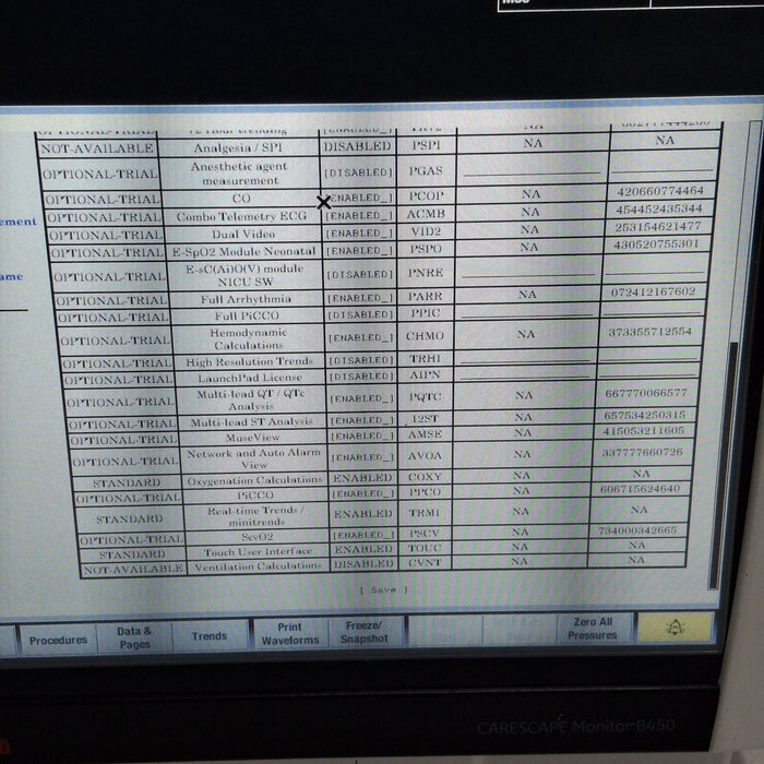 GE Healthcare Carescape B450 Critical Care Patient Monitor