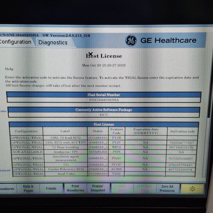 GE Healthcare Carescape B450 Critical Care Patient Monitor