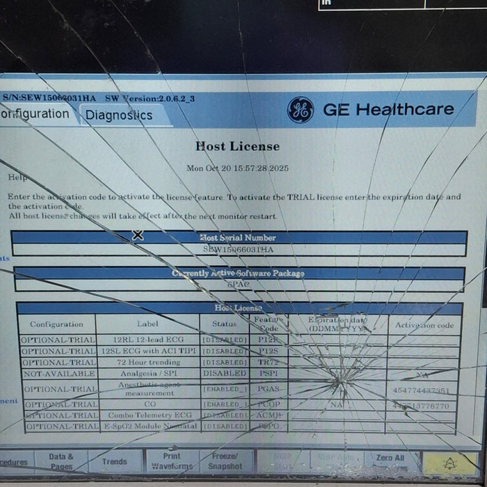 GE Healthcare Carescape B650 Post Anesthesia Care Patient Monitor