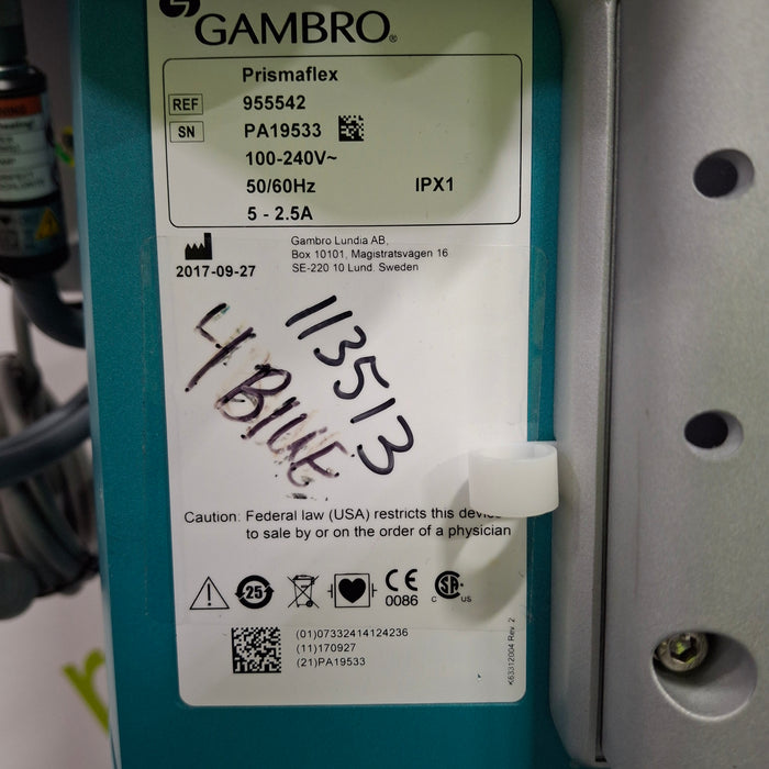 Gambro Prismaflex Dialysis Machine
