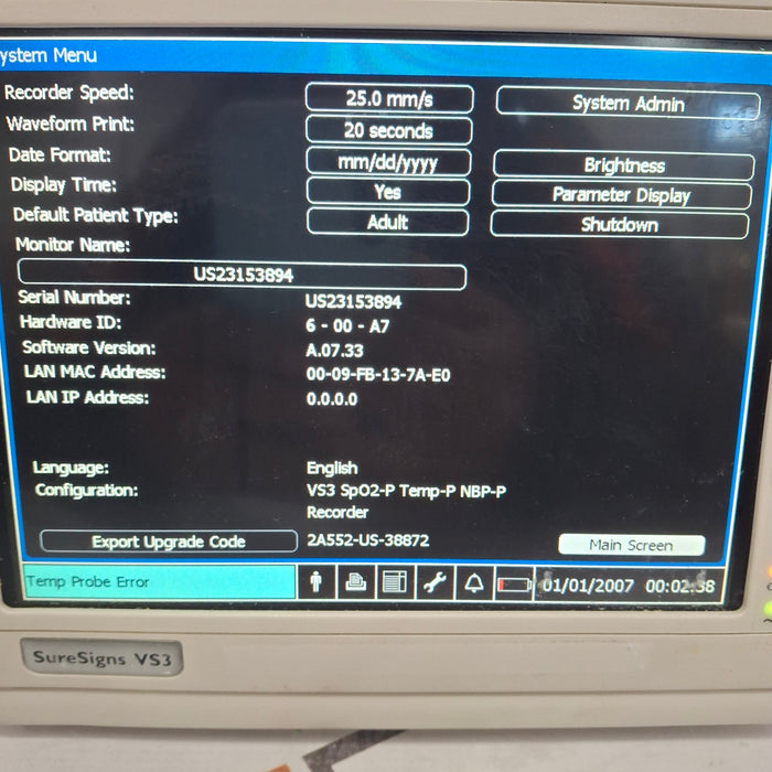 Philips Suresigns VS3 Vital Signs Monitor