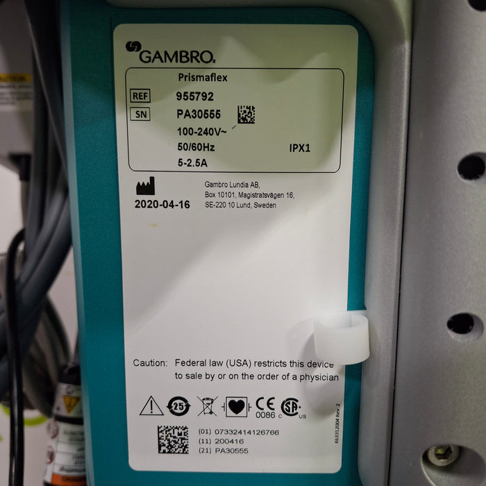 Gambro Prismaflex Dialysis Machine