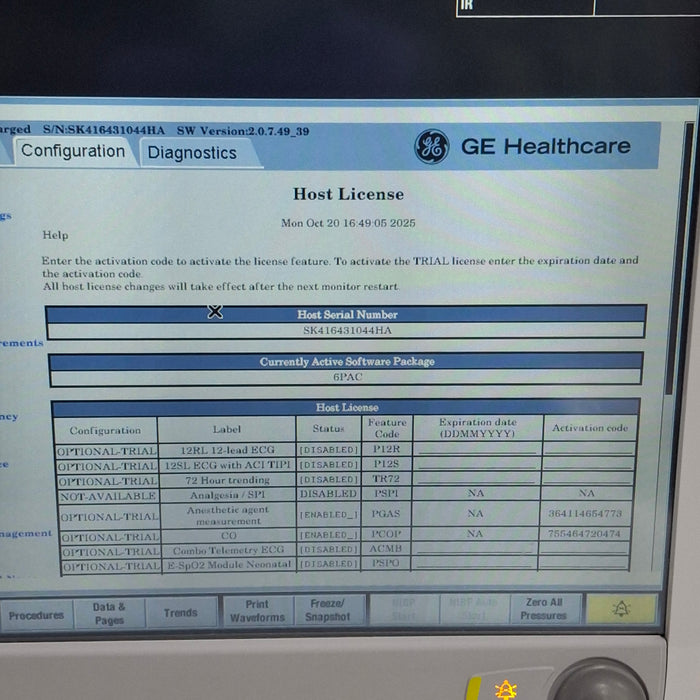 GE Healthcare Carescape B650 Post Anesthesia Care Patient Monitor