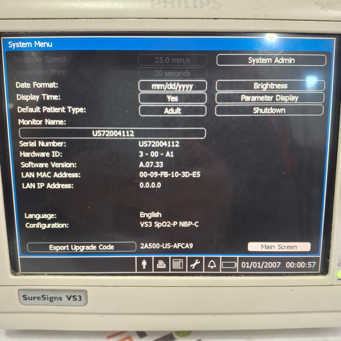 Philips Suresigns VS3 Vital Signs Monitor
