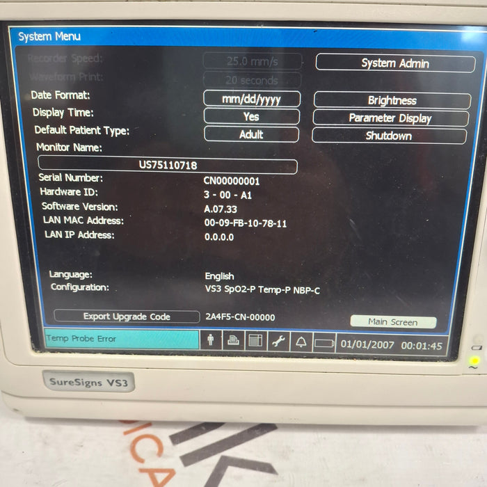 Philips Suresigns VS3 Vital Signs Monitor
