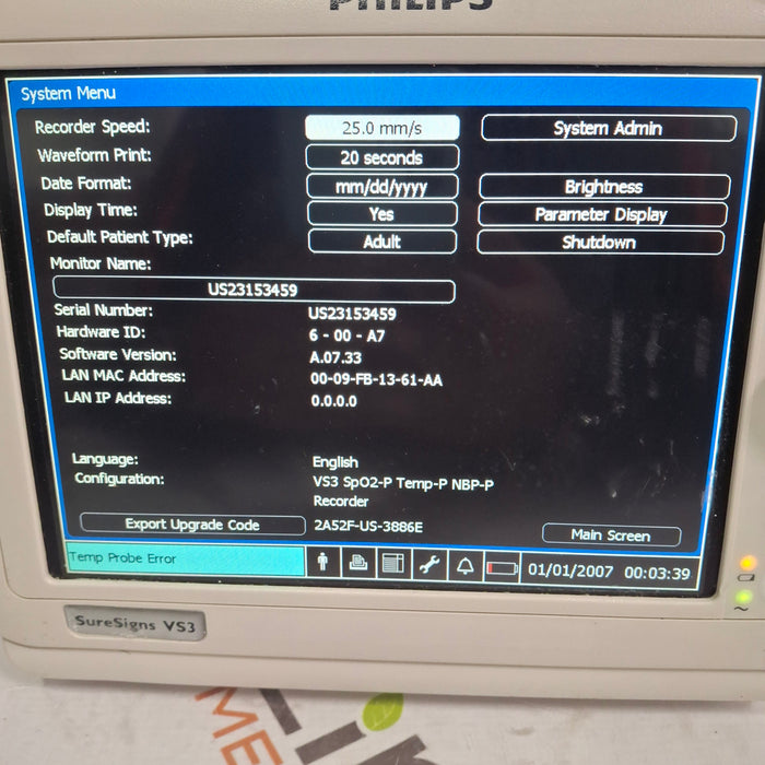 Philips Suresigns VS3 Vital Signs Monitor
