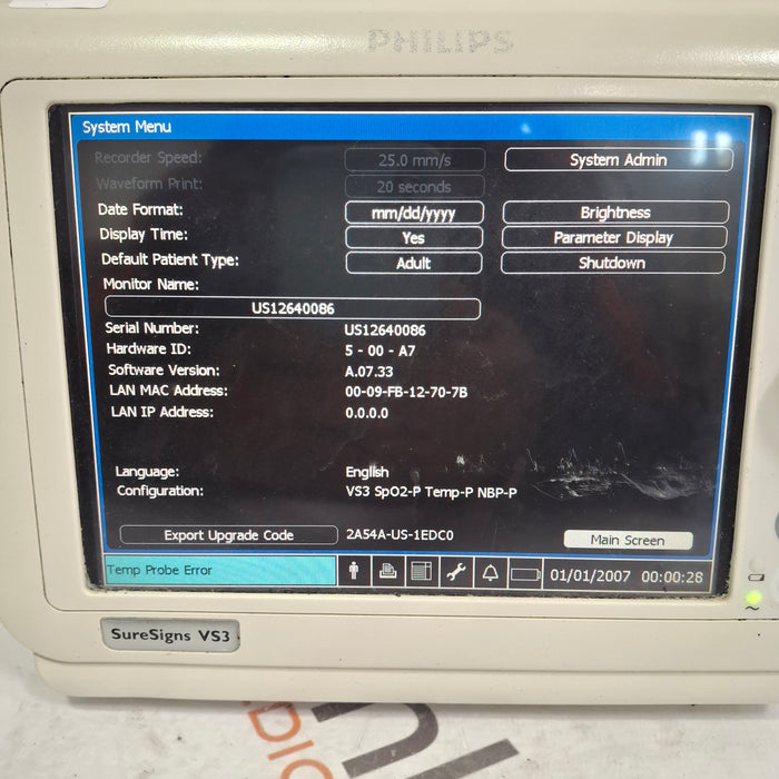 Philips Suresigns VS3 Vital Signs Monitor