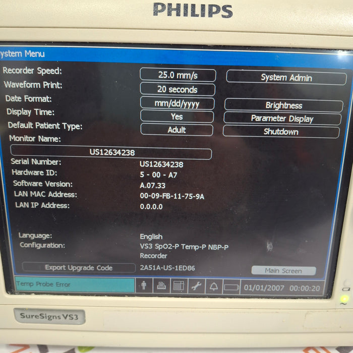 Philips Suresigns VS3 Vital Signs Monitor