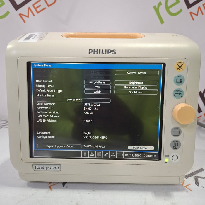 Philips Suresigns VS3 Vital Signs Monitor