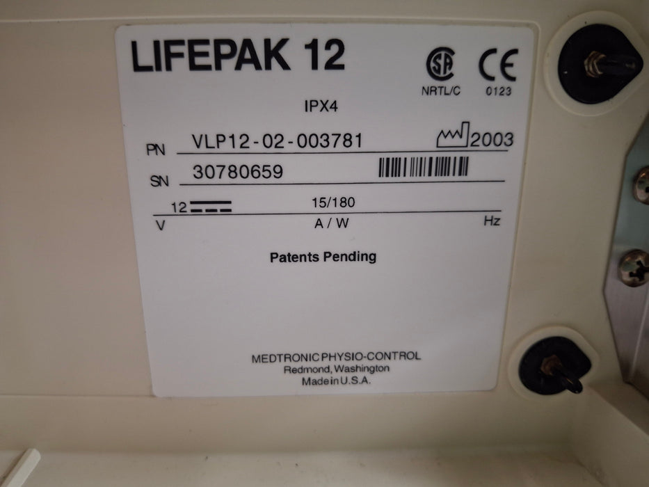 Physio-Control LifePak 12 3-Lead Defibrillator