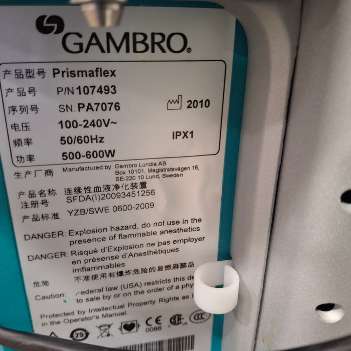 Gambro Prismaflex Dialysis Machine
