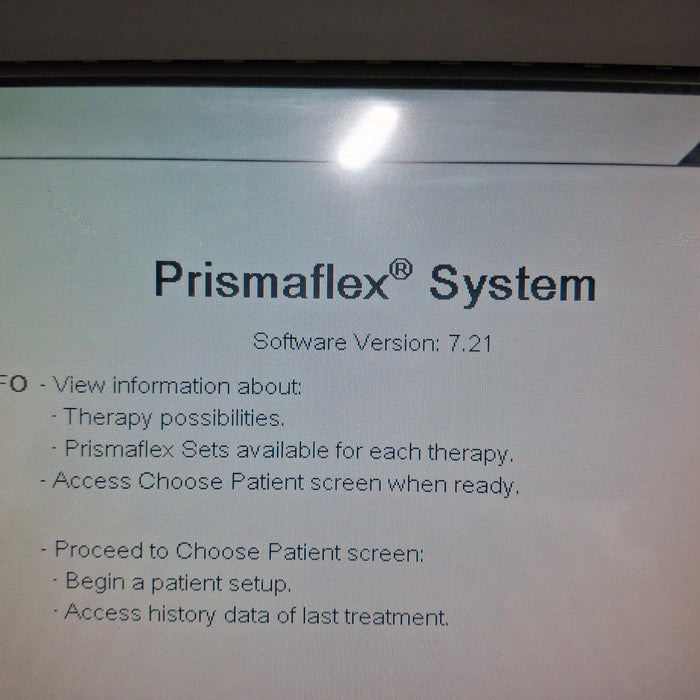 Gambro Prismaflex Dialysis Machine