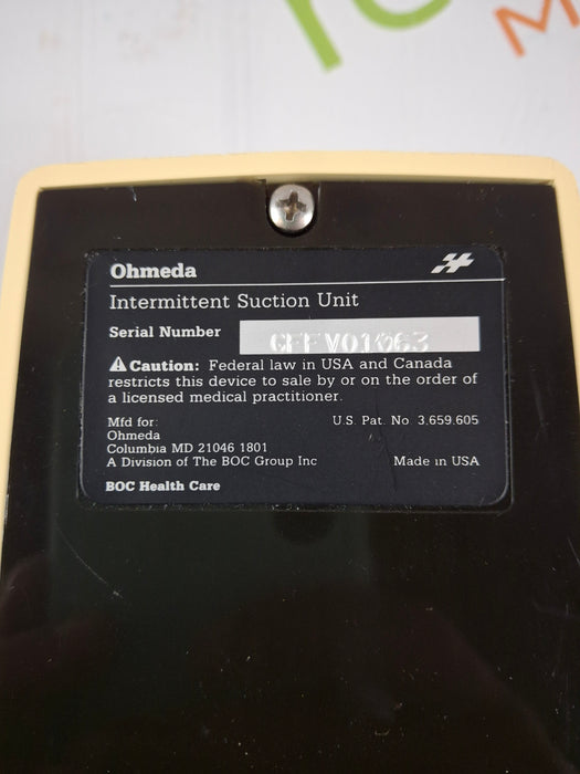 Ohmeda Medical 200 Intermittent Suction Unit