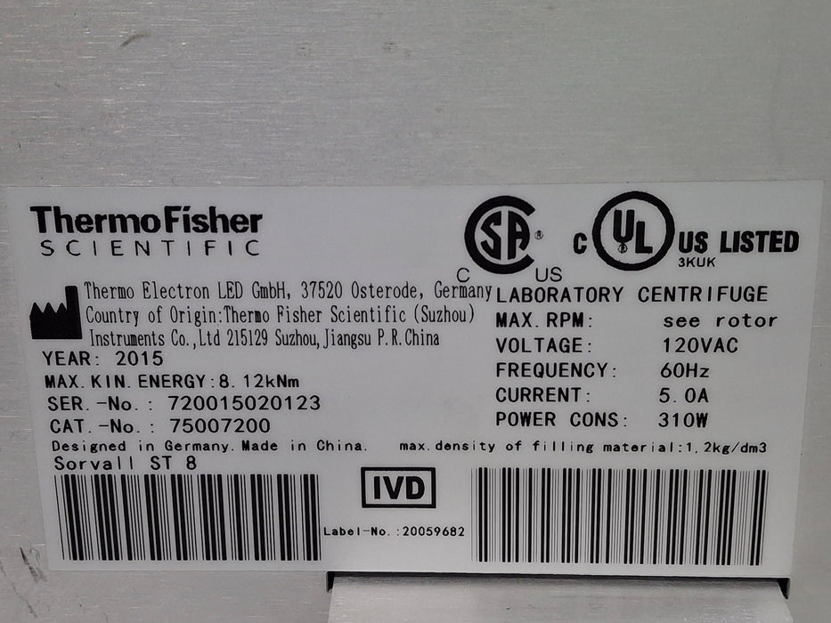 Thermo Scientific Sorvall ST8 Benchtop Centrifuge