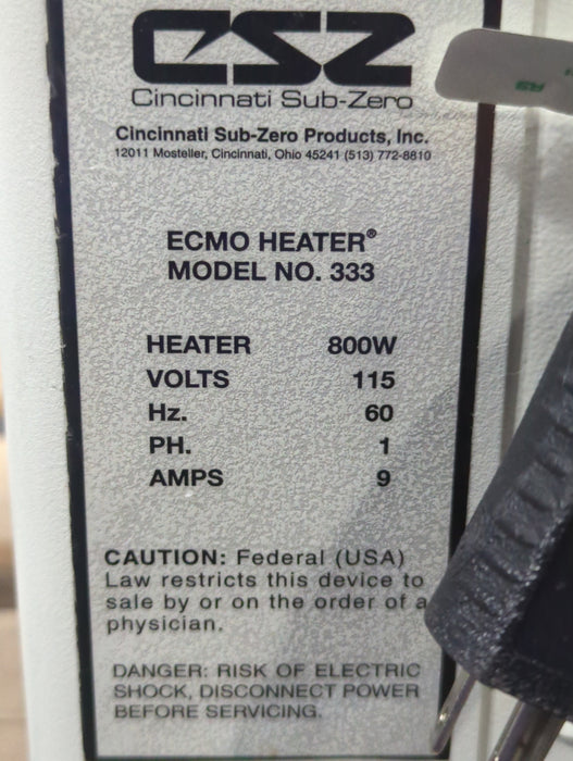 Cincinnati Sub-Zero CSZ ECMO Heater Hypothermia Unit